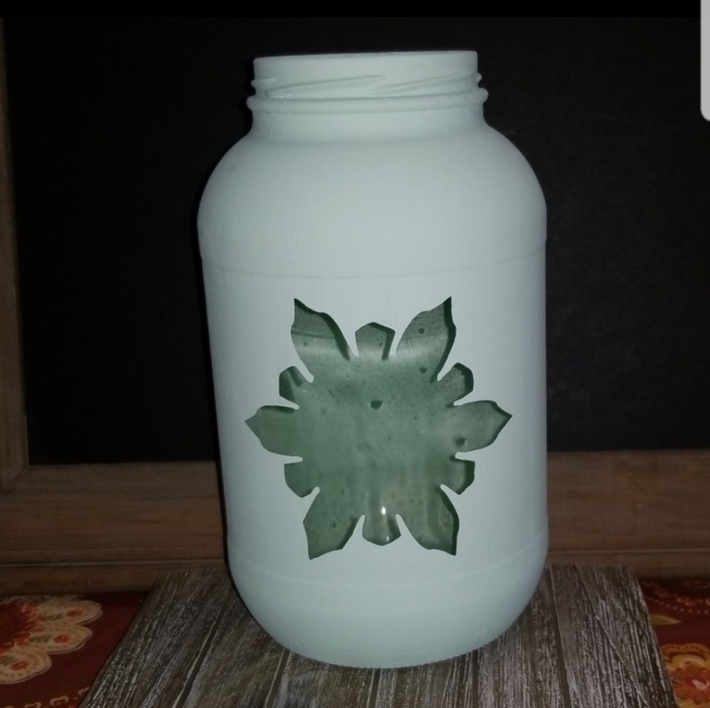 Large Glass Jar with One Snowflake